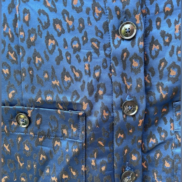 Blue Leopard Print Mini Skirt - Picture 4 of 14